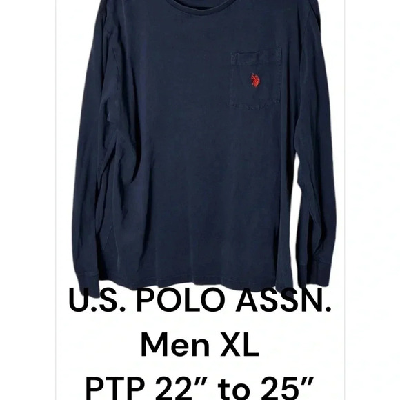 Y2K   U.S. POLO ASSN.cotton shirt,men XL. Blue,Long sleeve t-shirt, pocket,logo, - Picture 2 of 12